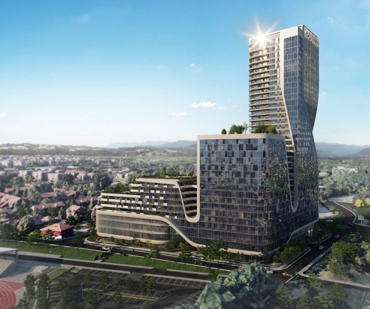 3D prikaz budućeg kompleksa “Tempo tower” na Bežanijskoj kosi